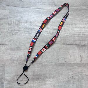 Vintage 1997 Disney World EPCOT Park World Flag Lanyard LASO Water Bottle Holder
